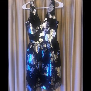 Double V-Neck Fit and Flare Dress